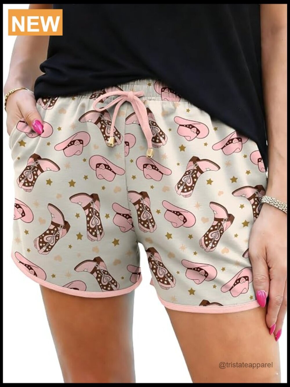 Women's Checkered Elastic Waist Drawstring Shorts with Pockets